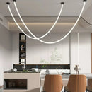 Axyaa Nordic LED Long Line Chandelier Pendant Light for Dining Room and Cafe