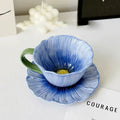 Axyaa European Ceramic Flower Coffee Cup & Saucer Set