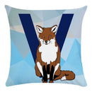 Axyaa Blue Letter Animal Print Pillowcase - Super Soft Peach Skin - Fashion Cushion Cover