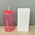 Axyaa Colorful Lid Plastic Cup with Straws - Replacement for Can Shaped Iced Coffee Juice Mug