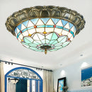 Axya Tiffany Ceiling Lamp: European Retro Style LED Light for Living Room, Bedroom, Corridor