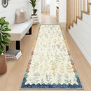 Axyaa Plant Flower Print Runner Green Kitchen Carpet Fashion Minimalist Non-slip Corridor Mat