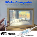 Axyaa LED Art Picture Table Light with Wood Frame Wall Decor Lamp