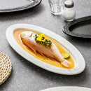 Axyaa Ceramic Oval Fish Plate - High-grade Restaurant Tableware
