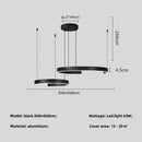 Axyaa Modern Black LED Chandelier Pendant Light for Foyer, Stairs, and Bar