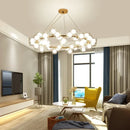 Axyaa White Glass Ball Black Gold Chandelier Bubble Hanging Lights