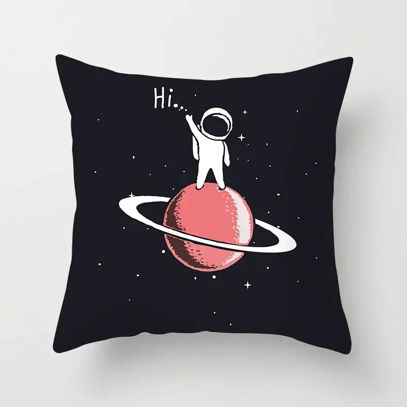 Axyaa Astronaut Theme Polyester Pillowcase Sofa Chair Cover 45x45cm