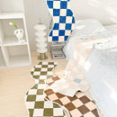 Axyaa Checkerboard Rug: Modern Minimalist Soft Plush Carpet for Bedroom and Living Room