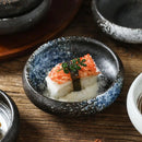 Axyaa Ceramic Seasoning Dish Vintage Sushi Plate Round Vinegar Dish Kitchenware