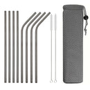 Axyaa Stainless Steel Drinking Straws Set with Cleaning Brush - Bar Party Accessory