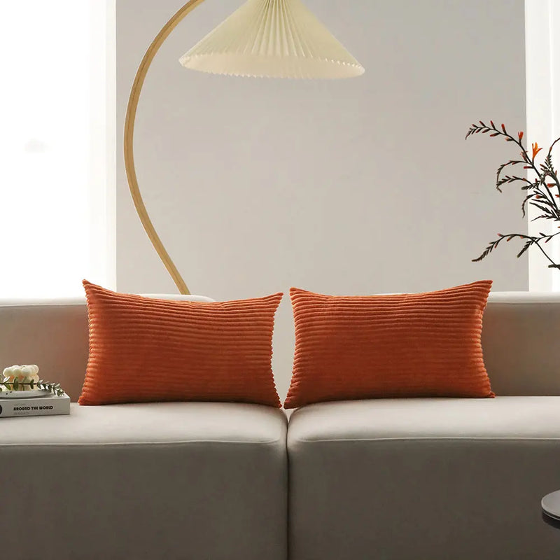 Axyaa Corduroy Rectangle Cushion Cover for Living Room Sofa 30x50 Pillowcase