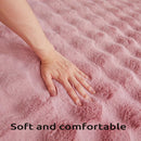 Axyaa Pink Rabbit Faux Fur Living Room Rug for Kids Girls Bedroom