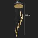 Axyaa Crystal Chandelier Stair Pendant Light Living Room Interior Lighting