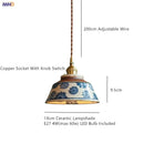 Axyaa Ceramic Glaze Pendant Light LED Hanglamp for Dining Living Room Decor