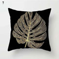 Axyaa Gold Leaf Print Pillow Cover for Home Sofa Decor