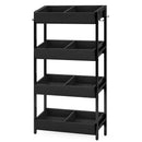 Axyaa 4-Tier Wood Utility Storage Shelves: Kitchen, Office, Store Organization