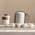 Axyaa Kung Fu Companion Glass Tea Set with Hand Grip Teapot