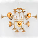 Axyaa Flared Trumpet Chandelier 12/16/24 Head Rose Gold Kitchen Island Lamp
