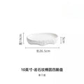 Axyaa Rock Oval Plate White Porcelain Dining Tableware