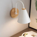 Axyaa Nordic Wood Wall Lamp Modern Bedroom Bedside Light Macaron Wall Lights
