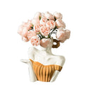Axyaa Woman Statue Ceramic Vase | Home Decoration Flower Arrangement Accessory