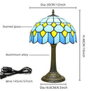 Blue Baroque Stained Glass Table Lamp for Bedroom and Living Room by Axyaa