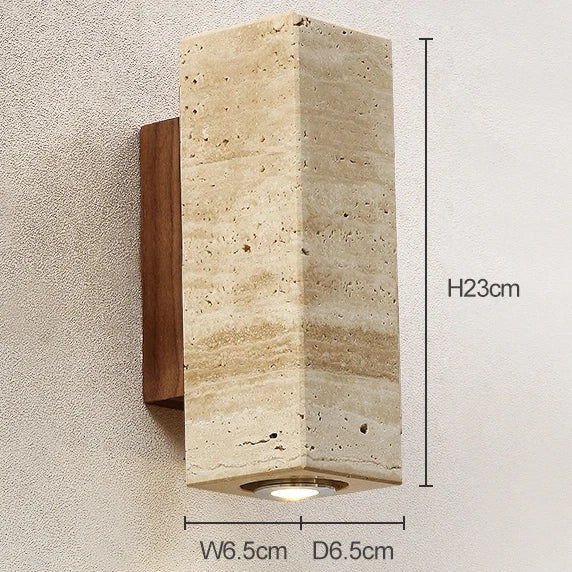 Axyaa Travertine Stone Sconce Light for Bedroom Living Room