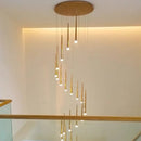 Axyaa Modern LED Stair Chandelier - Sleek Duplex Apartment Lighting