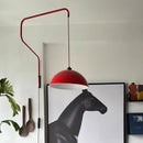 Axyaa Vintage Red Metal Wall Lamp, Long Arm, E27 Bulb, New Style Lighting Sconce