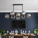Axyaa Grey Glass LED Pendant Chandeliers for Living Room, Bedroom, and Kitchen