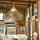 Axyaa Wabi Sabi Rattan Straw Hat Chandelier Pendant Lights
