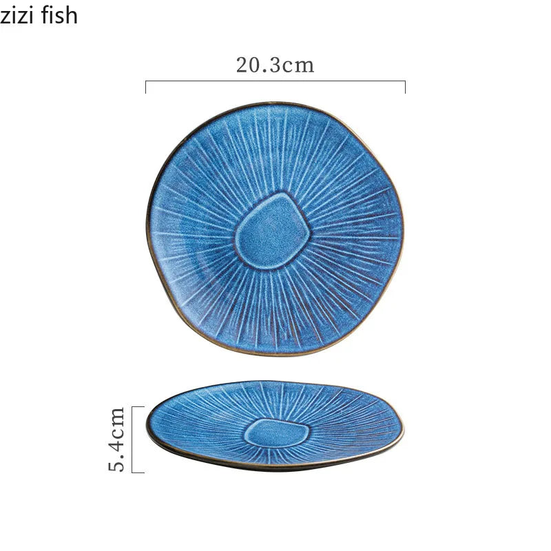 Axya Ceramic Shallow Plate Set for Steak, Dessert, Pasta - Creative Tableware