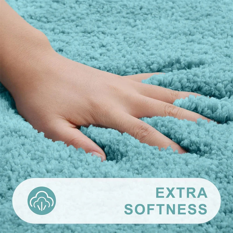 Axyaa Plush Bathroom Rugs Non Slip Absorbent Bath Mats, Machine Washable Carpet