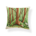 Axyaa Creative Fox Christmas Tree Cushion Cover - Retro Animal Sofa Decor Pillowcase
