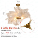 Axyaa Ostrich Feather Pendant Light: Nordic LED Ceiling Chandelier for Home, Bedroom, and Living Room