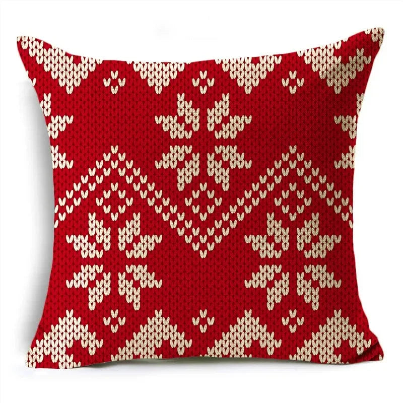 Axyaa Christmas Linen Pillowcase 45x45cm - Festive Home Decor & Gifts