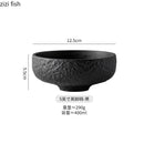 Axyaa Matte Ceramic Stone Patterned Soup Bowl Set for Molecular Cuisine Restaurant