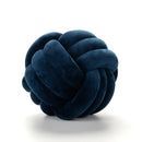 Axyaa Velvet Knot Ball Pillow: Round Handmade Decor Cushion