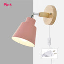 Axyaa Nordic Wooden Wall Light with 6 Colors for Living Room & Bedroom