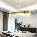 Axyaa Crystal Chandelier, Post-Modern Minimalist Lighting Fixture for Living Room, Bedroom, Dining Room