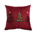 Axyaa Christmas Tree Deer Embroidery Cushion Cover 45x45cm Soft Velvet Square Pillow