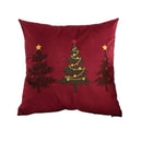 Axyaa Christmas Tree Deer Embroidery Cushion Cover 45x45cm Soft Velvet Square Pillow