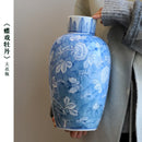 Axyaa Blue & White Chinese Ceramic Vase Decor - Classic Porcelain Design