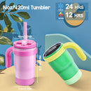 Axyaa Kids Stainless Steel Tumbler with Handle, Straw, and Insulation