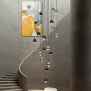 Axyaa Modern LED Staircase Chandeliers for Living Room Hanging Light