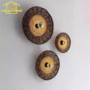 Axyaa Rattan Weave LED Wall Lamp for Corridor Hotel Bedroom Living Room