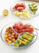 Axyaa Tempered Glass 3 Grid Dining Plate Set