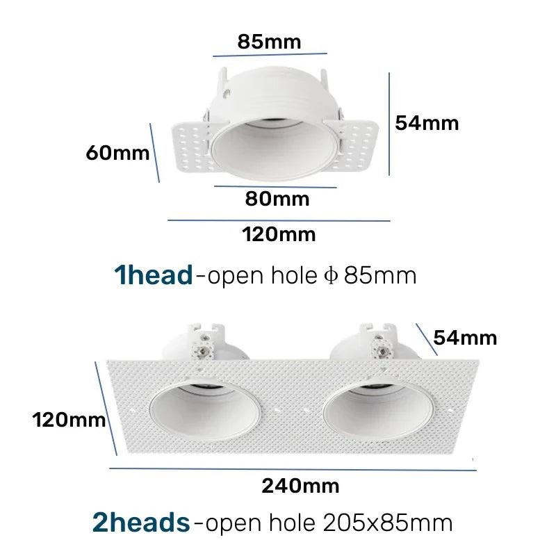 Axyaa Double Head LED Downlight Mounting Frame for Recessed Ceiling Lamps