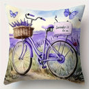 Axyaa Purple Floral Pillowcase Set, 4pcs, 18x18inch Sofa Cushion Cover, Single-Sided Print