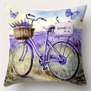 Axyaa Purple Floral Sofa Cushion Covers, 4-Piece Set